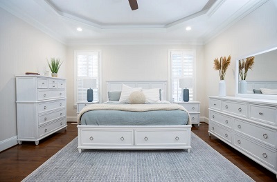 Transitional Point Breeze Collection with Queen Beds