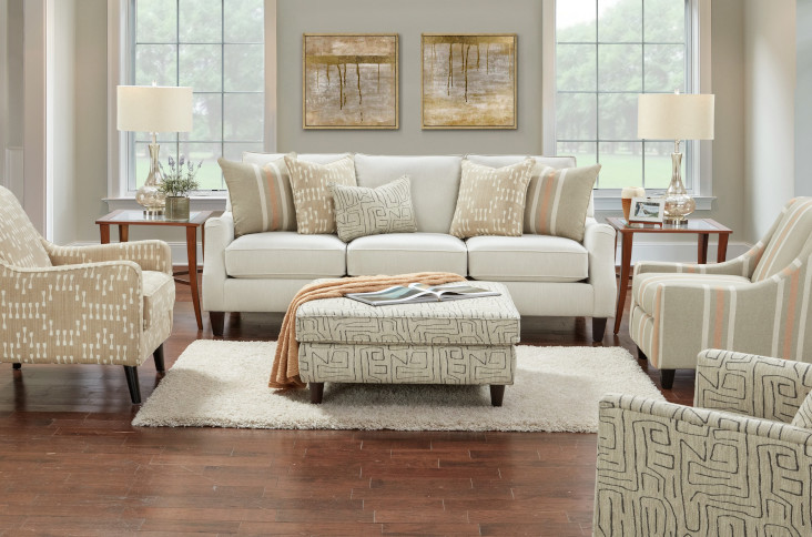 Charlotte Parchment/Cremini by Transitional Southern Home Furnishings Basic Wool in Polyester