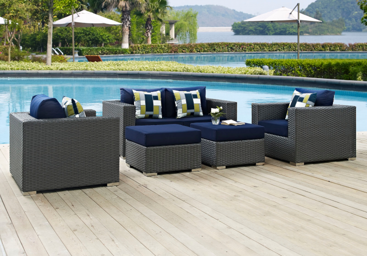 MF - Dion Outdoor Collection with Chaises in Red