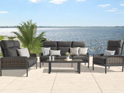 Manhattan/Jackson Collection by Transitional Transitional South Sea Outdoor with Ottomans