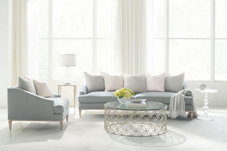 Transitional Microfiber Chairs in Fabric