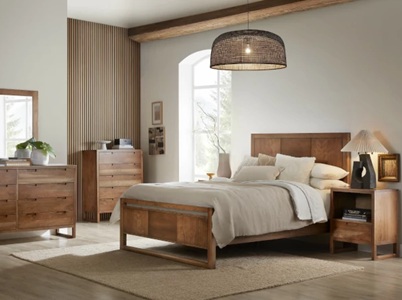 Mid Century Collection by Daniel's Amish with Beds Panel Beds