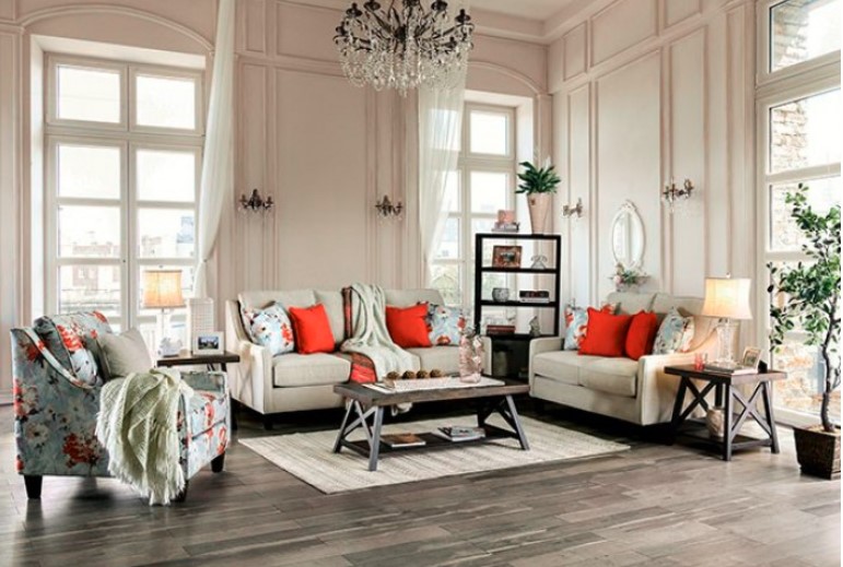 Nadene Collection by Furniture of America in Other and Fabric