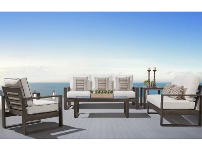 Ryan Collection by Transitional Transitional South Sea Outdoor with Ottomans