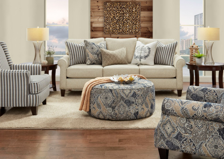 Truth or Dare Navy/Salt by Transitional Southern Home Furnishings Basic Wool in Polyester