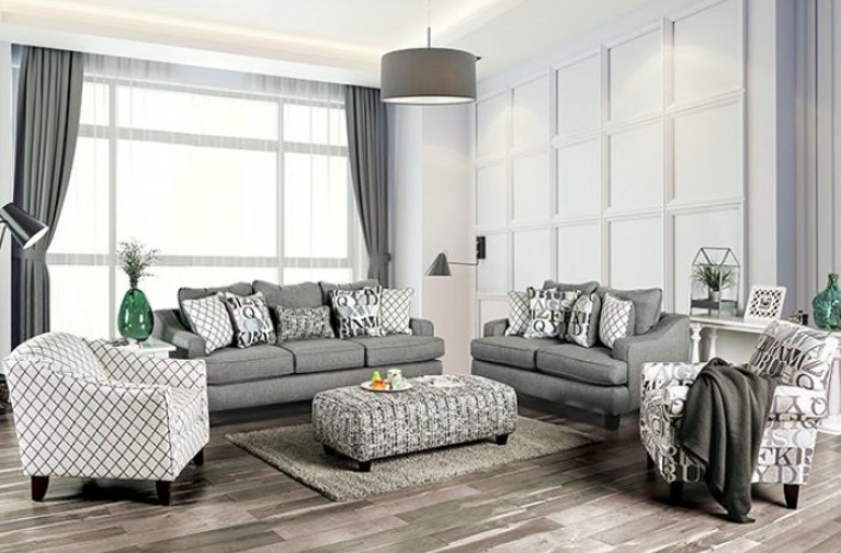 Verne Collection by Furniture of America in Other and Fabric