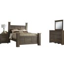 Shop Juararo 4pc Poster Bedroom Set in Dark Brown