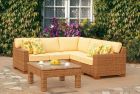 South Sea Outdoor Java 4-Piece Sectional Living Room Set in Honey Frame
