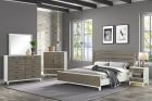 Emma Mason Signature Coastal Edge 2pc Open Slat Panel Bedroom Set in  Taupe/White