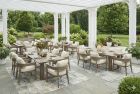 Restaurant Outdoor Seating Set - Serene Bay 5Pc Outdoor Rectangular Dining Set w/UMB OPT