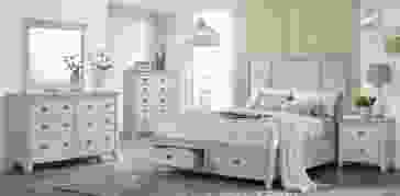 Bernards Grey Meadow 4pc Storage Bedroom Set in Grey
