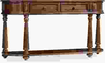 Hooker Furniture Leesburg Demilune Hall Console in Dark Wood 5381-80151