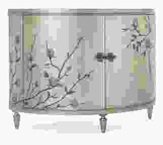 Hooker Furniture Melange Marguerite Two Door Demilune Chest in Silver 628-85645-92