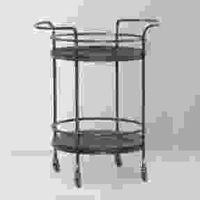 Moti Furniture Onyx Glen Bar Cart in Dark Grey 90127001