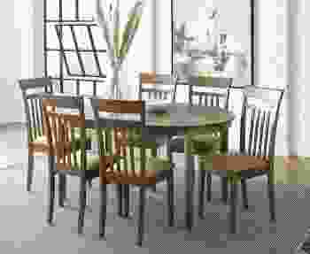 Progressive Furniture 7-Piece Palmer Dining Table Set in Coffee Brown