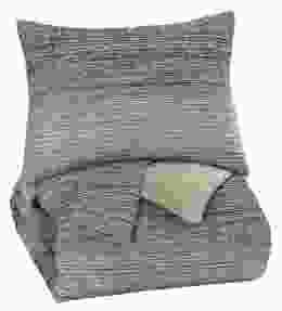 Arturo 3pc Queen Duvet Cover Set in Natural/Charcoal Q331003Q FedEx/UPS