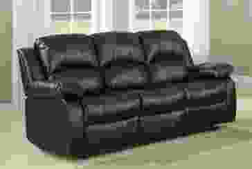 Homelegance Cranley Double Reclining Sofa in Black 9700BLK-3