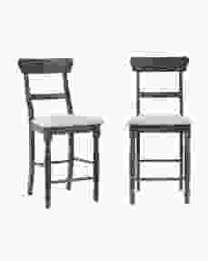 Progressive Furniture Muse Ladderback Counter Chair in Weathered Pepper P836-63 (Set of 2)