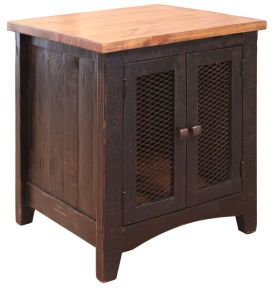 IFD Pueblo End Table in Weathered Black IFD370END