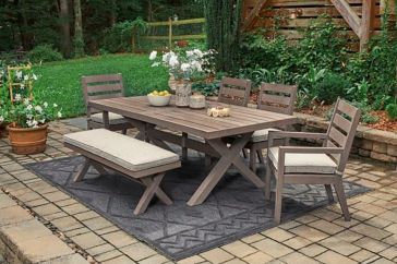 Hillside Barn 7 Piece Outdoor Dining Set - Brown Hillside Barn 7 Piece Outdoor Dining Set - Brown