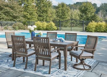 Rainier Ranch 7 Piece Outdoor Dining Set - Brown/Beige Rainier Ranch 7 Piece Outdoor Dining Set - Brown/Beige