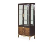 AICO Malibu Crest Display Cabinet in Crotch Mahogany 9007209-412