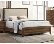 Crown Mark Millie Upholstery Queen Bed One Box in Brown Cherry B9255-Q-BED