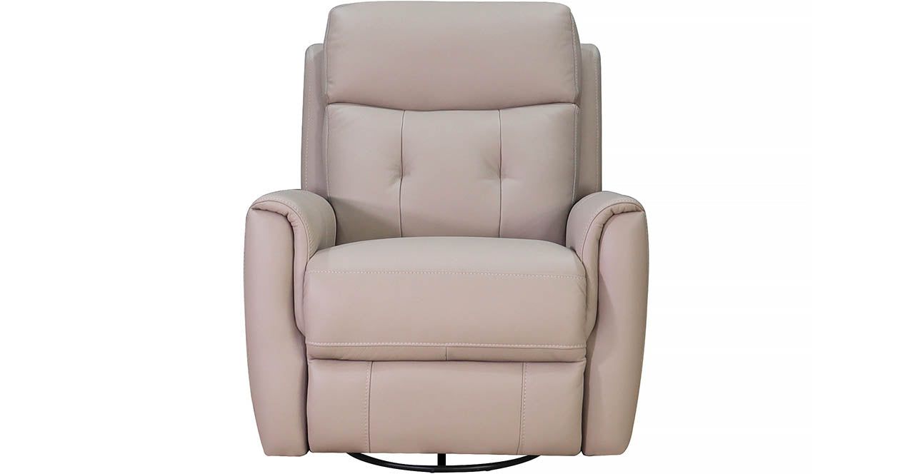 Hydeline Torino Manual Swivel Glider Leather Recliner in Bedford Ash 68023 10V01 LP2329 PROMO