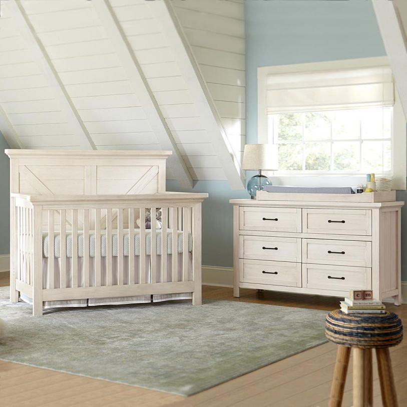 Westwood Design Westfield 2pc Convertible Crib Set in Brushed White