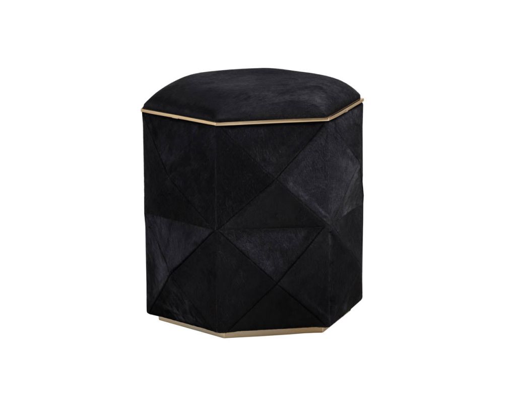 ASHANTI❗️ SUNPAN Ashanti Storage Ottoman - Small - Gold - Black 103761