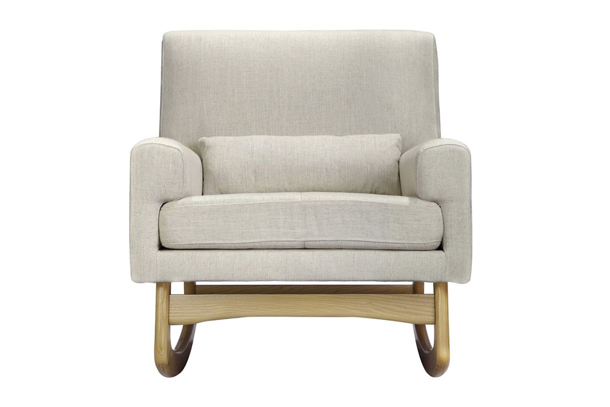 Nursery Works Sleepytime Rocker in Oatmeal Weave Fabric with Light