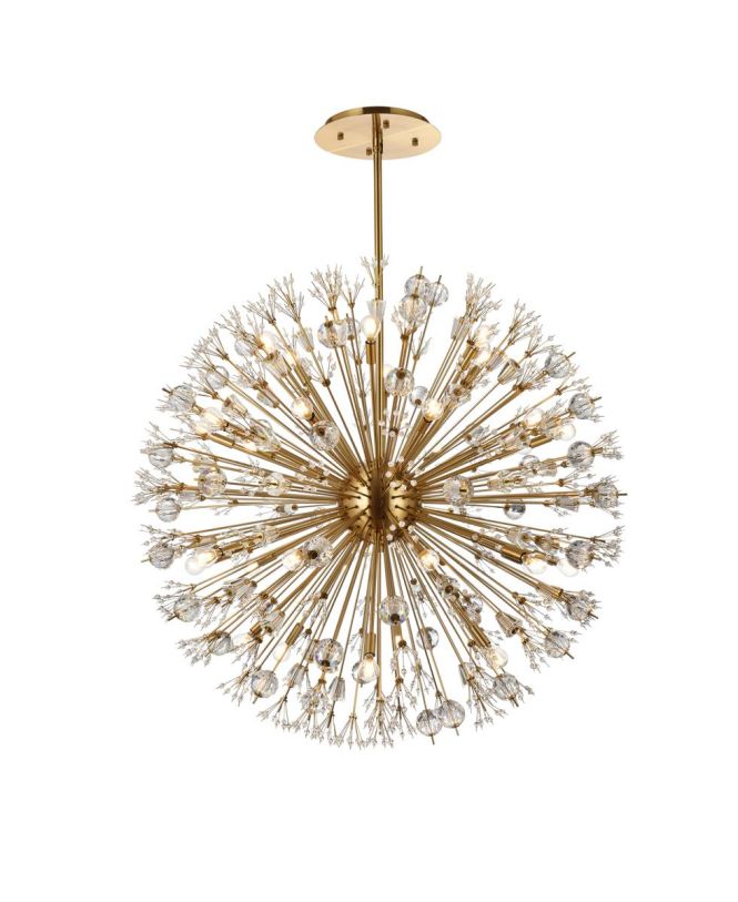 Elegant Furniture and Lighting Vera Crystal Starburst Pendant - Thumbnail 2