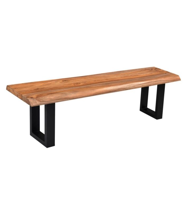 Large image Coast by DK Harper Praire Dining Bench in Brownstone & Black Powder Coat 11385