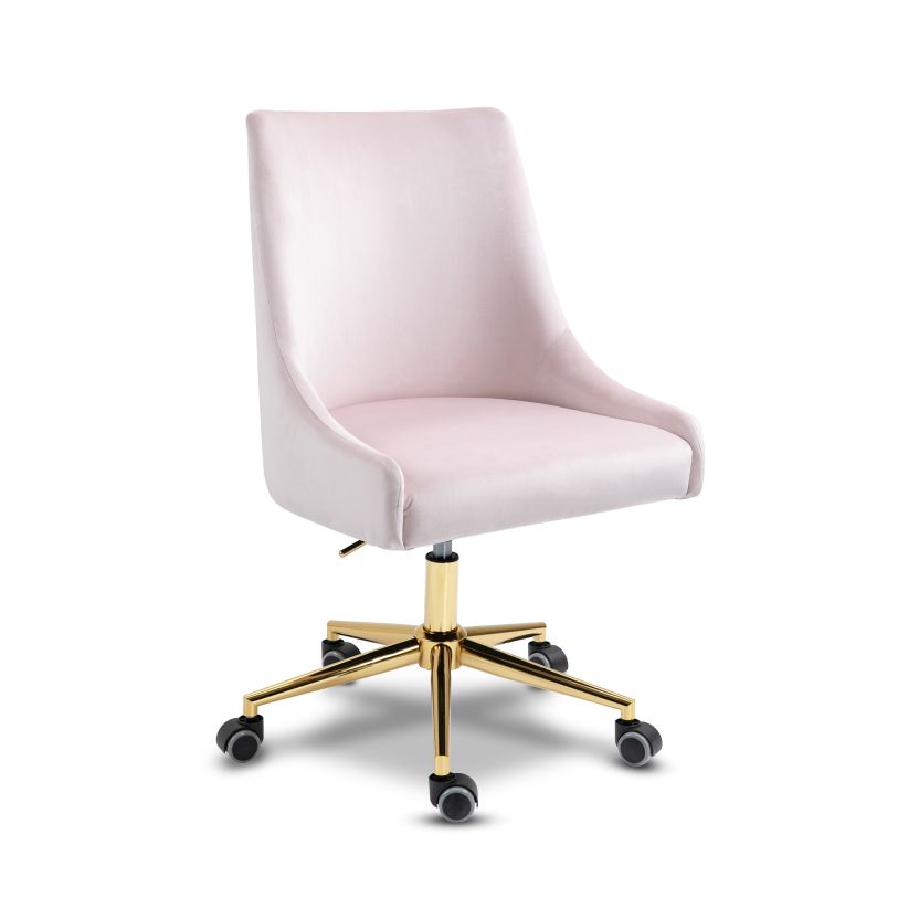 Meridian Karina Velvet Office Chair in Pink Velvet 163Pink