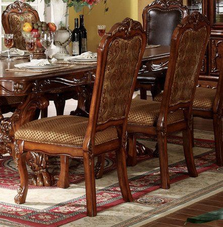 Large image Acme Dresden Pedestal Dining Side Chairs in Brown Cherry Oak 12153 (Set of 2)