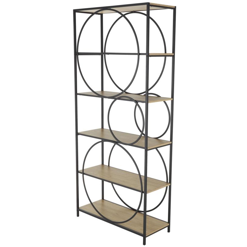 UMA Black Metal Circle Storage Shelving Unit with Black UMA Black Metal Circle Storage Shelving Unit with Black
