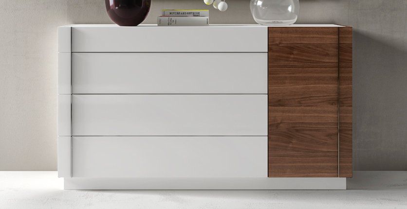 Large image J&M Furniture Lisbon Premium Dresser in White/Walnut