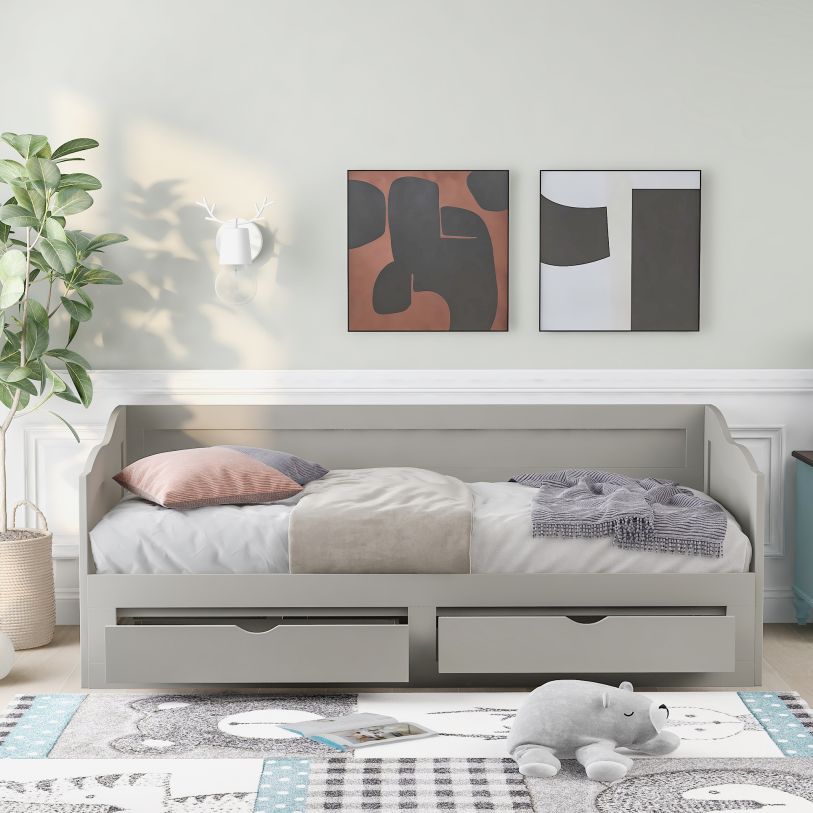 Gray daybed with storage sales