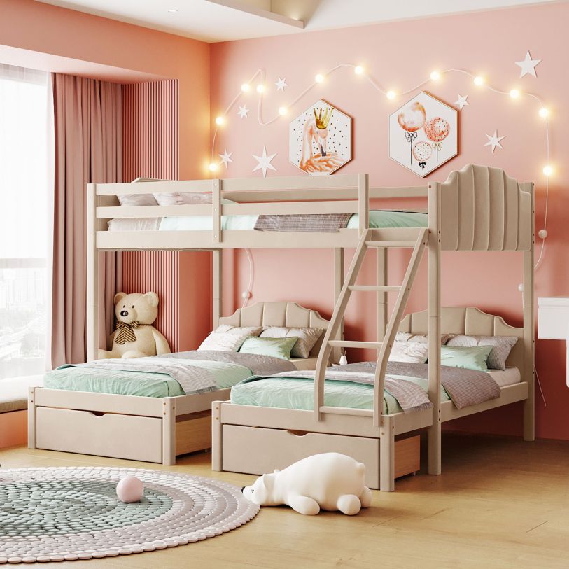 Lucky Furniture Full Over Twin Wooden Bunk Bed