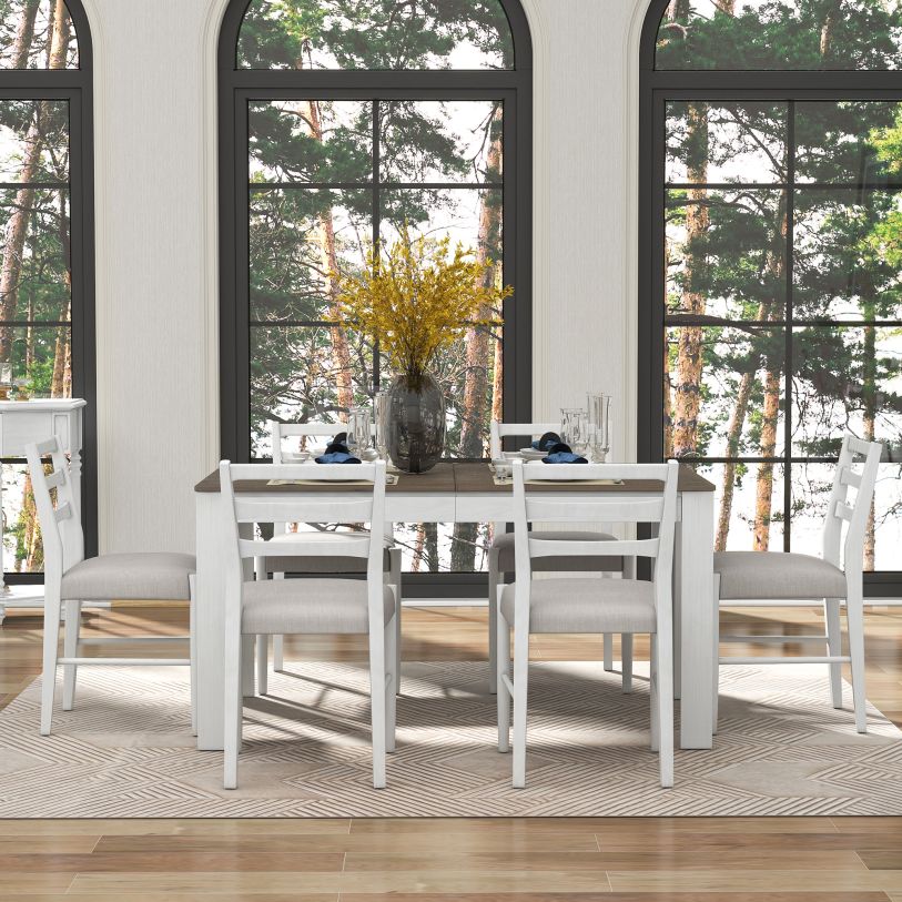 Trunk Dining Table ナチュラル　FLYMEe Zeus & Ruta Natural 6-Piece Wood Outdoor Patio Dining Set
