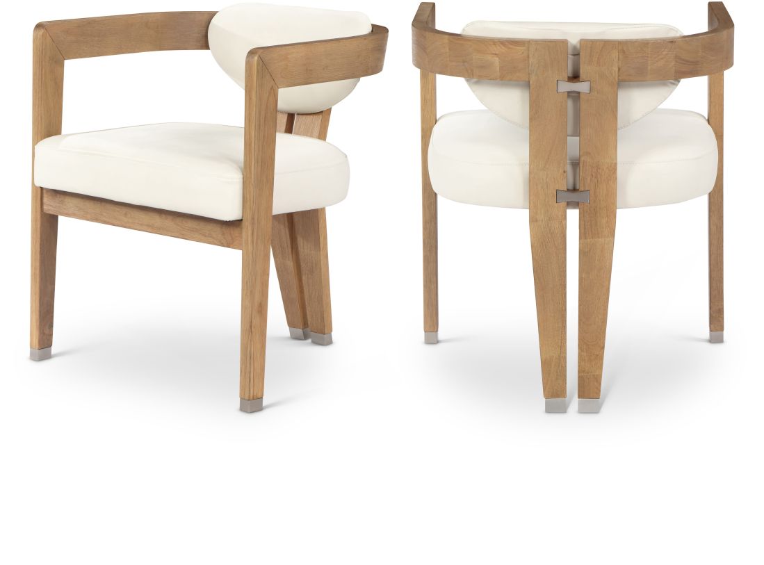 Meridian Furniture Carlyle Faux Leather Dining Chair - Natural Finish
