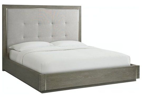 Bassett Furniture Astor Queen Upholstered Bed in Normandy Grey 2723 K158