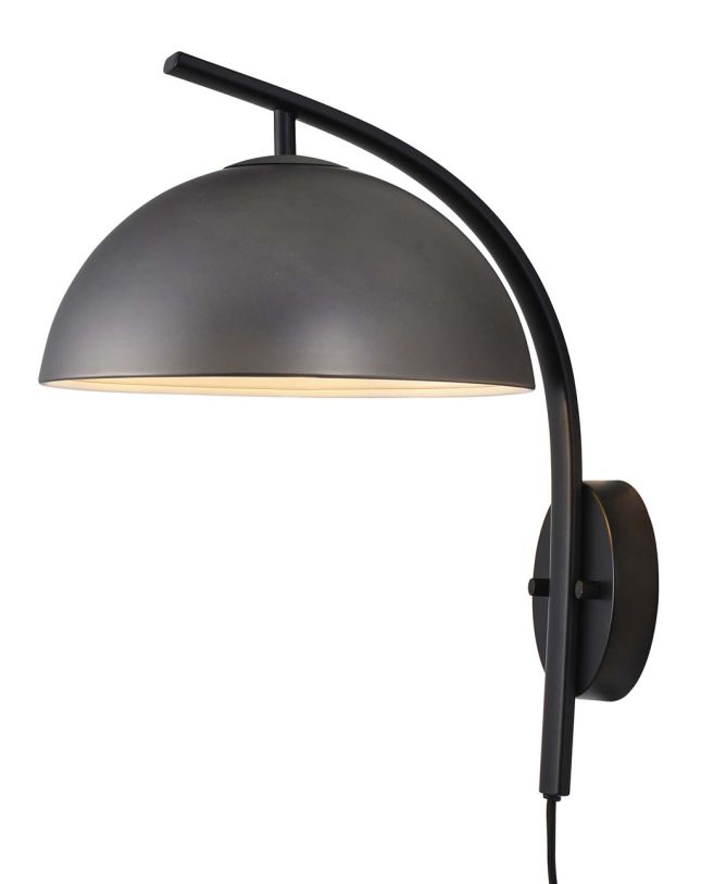 Sconce Domus 1 Lamp Gunmetal/Black Chic Dome