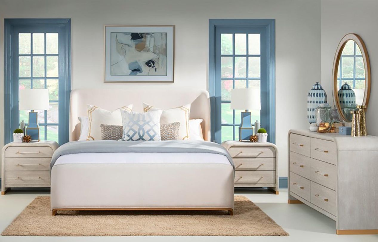 Legacy Classic Miramar 2pc Upholstered Bedroom Set in White 3300
