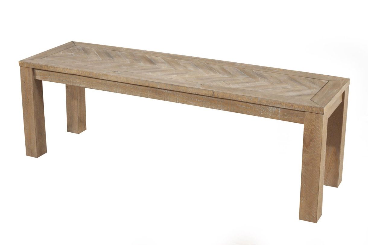 Large image Alpine Furniture Aiden Dining Bench in Weathered Natural 3348-03  PROMO
