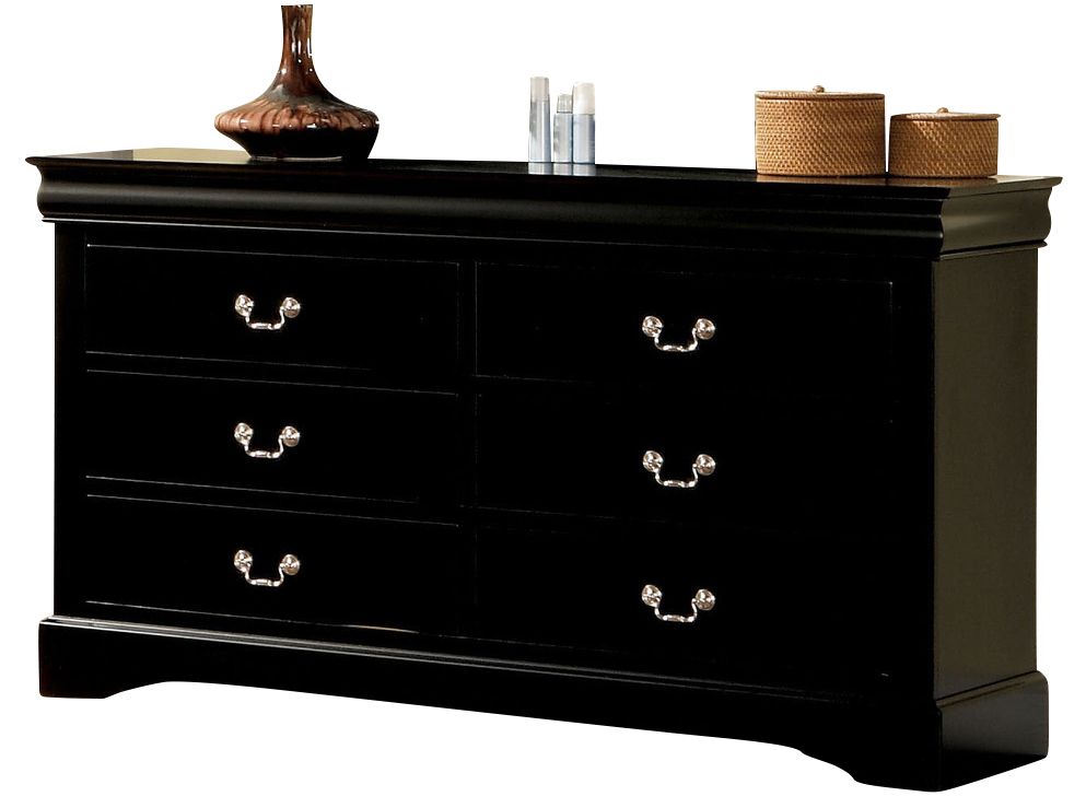 Large image Acme Louis Phillipe III 6-Drawer Dresser in Black 19505