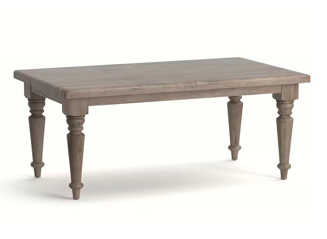 Bassett Furniture Farmhouse 90 Maple Live Edge Rectangular Leg Dining Table in Gray 4021 4290LE