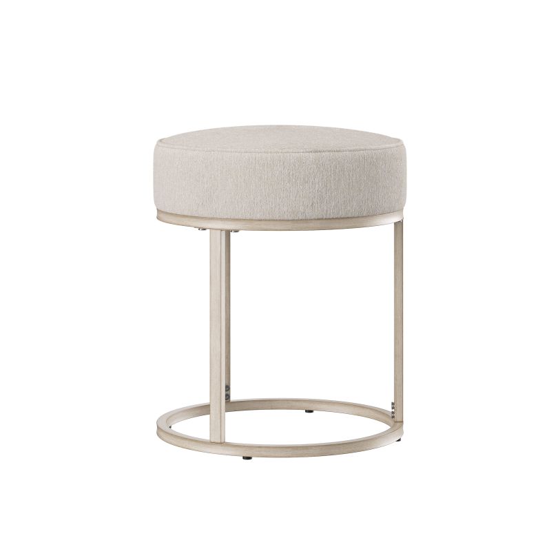 Hillsdale Swanson Backless Upholstered and Metal Vanity Stool - Thumbnail 4