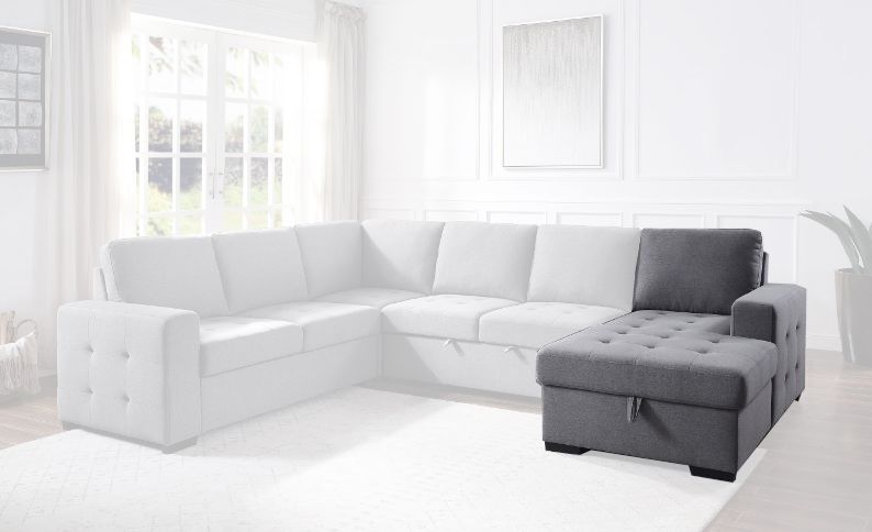Shop Acme Furniture Nardo Sectional Chaise in Gray 55548CHA