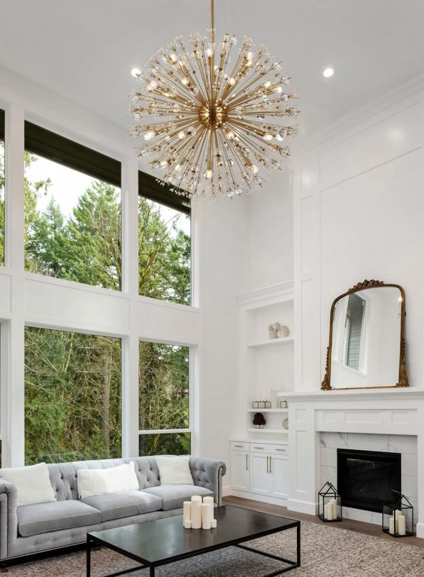 Elegant Furniture and Lighting Vera Crystal Starburst Pendant